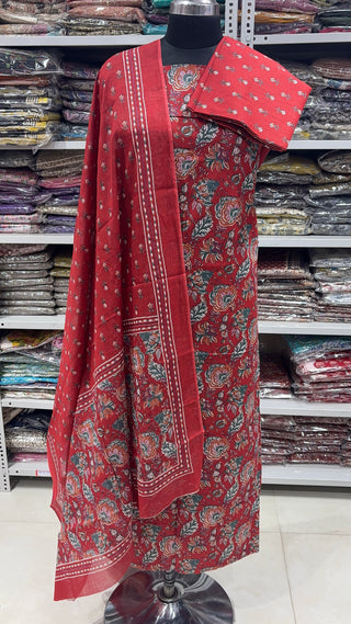 Handblock Cotton Suit Material with Cotton Dupatta