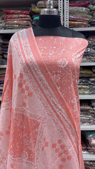 Handblock Cotton Suit Material with Cotton Dupatta