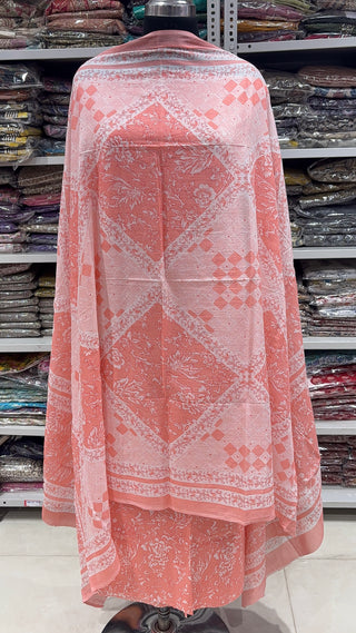 Handblock Cotton Suit Material with Cotton Dupatta