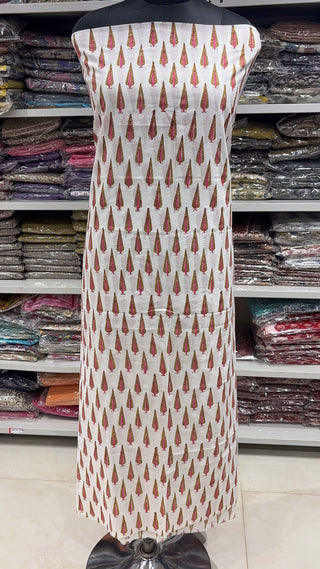 Handblock Cotton Suit Material with Cotton Dupatta