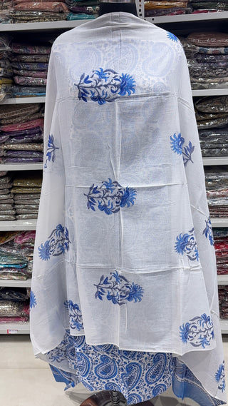 Handblock Cotton Suit Material with Cotton Dupatta