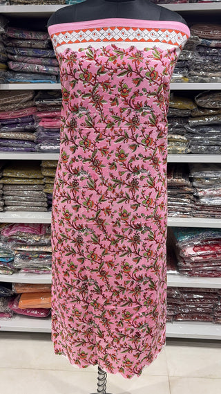 Handblock Cotton Suit Material with Cotton Dupatta