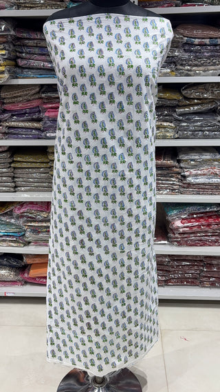 Handblock Cotton Suit Material with Cotton Dupatta