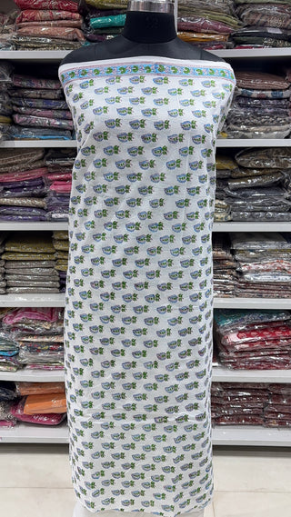 Handblock Cotton Suit Material with Cotton Dupatta