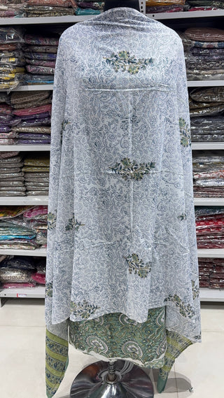Handblock Cotton Suit Material with Cotton Dupatta