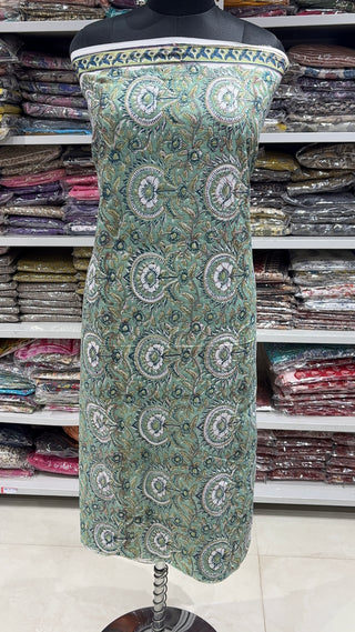 Handblock Cotton Suit Material with Cotton Dupatta