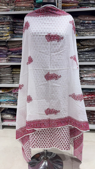 Handblock Cotton Suit Material with Cotton Dupatta