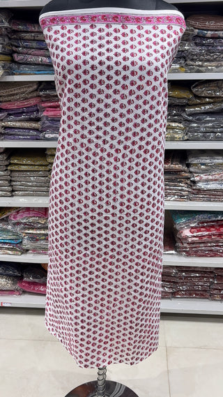 Handblock Cotton Suit Material with Cotton Dupatta