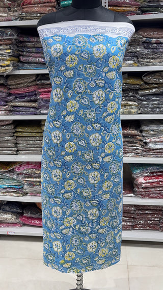 Handblock Cotton Suit Material with Cotton Dupatta