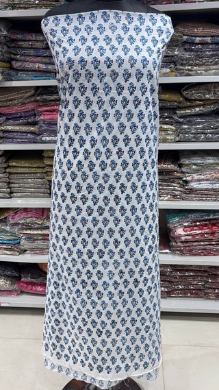 Handblock Cotton Suit Material with Cotton Dupatta