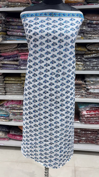 Handblock Cotton Suit Material with Cotton Dupatta