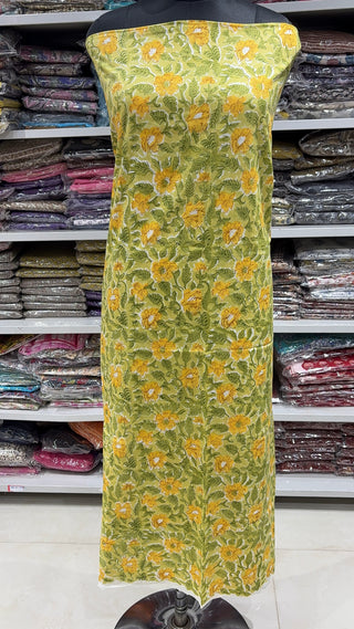 Handblock Cotton Suit Material with Cotton Dupatta