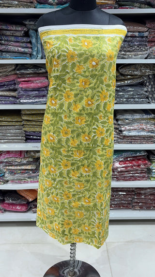Handblock Cotton Suit Material with Cotton Dupatta