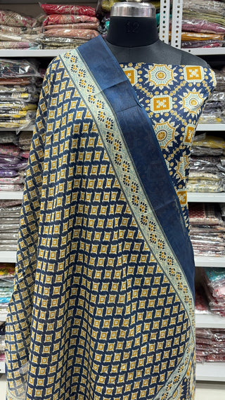 Handblock Cotton Suit Material with Cotton Dupatta