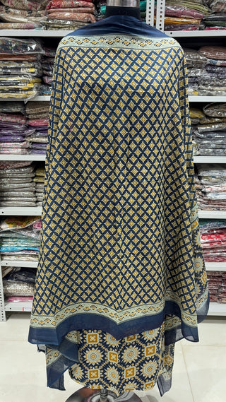 Handblock Cotton Suit Material with Cotton Dupatta