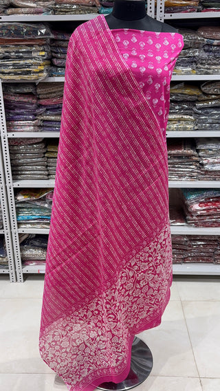 Handblock Cotton Suit Material with Cotton Dupatta