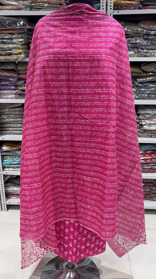 Handblock Cotton Suit Material with Cotton Dupatta