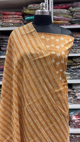 Handblock Cotton Suit Material with Cotton Dupatta