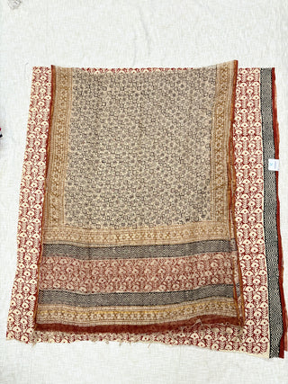 Cotton Handblock Office Wear Suit fabric with Kota Doria Dupatta