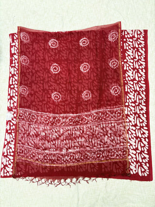 Cotton Handblock Office Wear Suit fabric with Kota Doria Dupatta