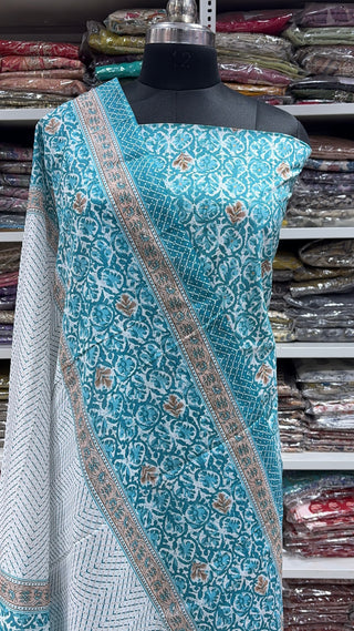 Handblock Cotton Suit Material with Cotton Dupatta
