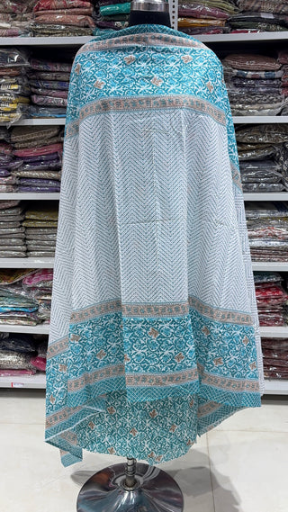 Handblock Cotton Suit Material with Cotton Dupatta