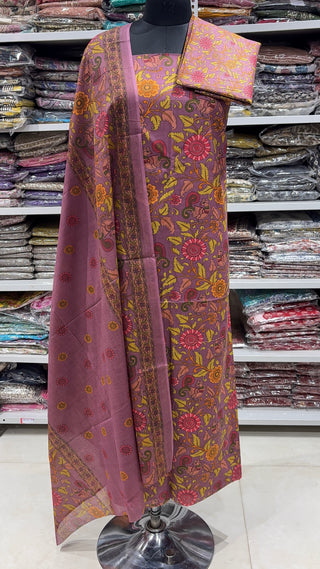 Handblock Cotton Suit Material with Cotton Dupatta