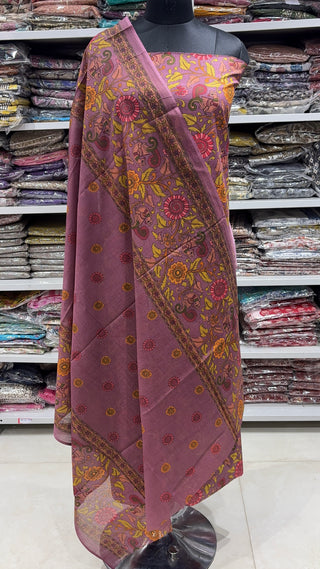 Handblock Cotton Suit Material with Cotton Dupatta