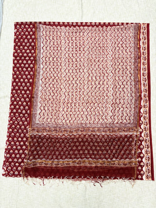 Cotton Handblock Office Wear Suit fabric with Kota Doria Dupatta