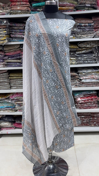 Handblock Cotton Suit Material with Cotton Dupatta
