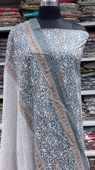 Handblock Cotton Suit Material with Cotton Dupatta