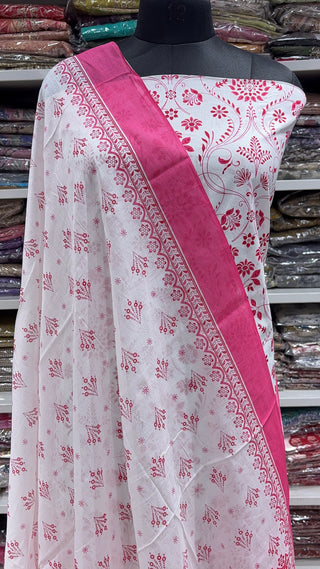 Handblock Cotton Suit Material with Cotton Dupatta