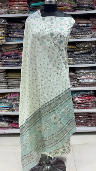 Handblock Cotton Suit Material with Cotton Dupatta
