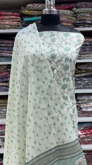 Handblock Cotton Suit Material with Cotton Dupatta