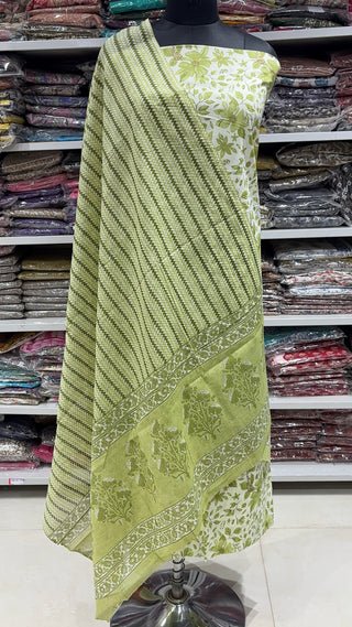 Handblock Cotton Suit Material with Cotton Dupatta