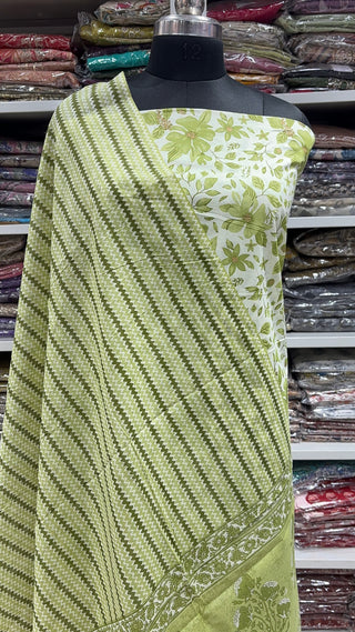 Handblock Cotton Suit Material with Cotton Dupatta