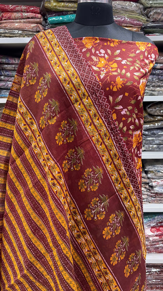 Handblock Cotton Suit Material with Cotton Dupatta