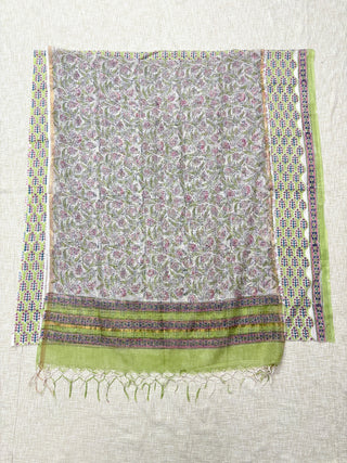 Cotton Handblock Office Wear Suit fabric with Kota Doria Dupatta