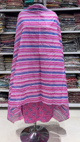 Handblock Cotton Suit Material with Cotton Dupatta