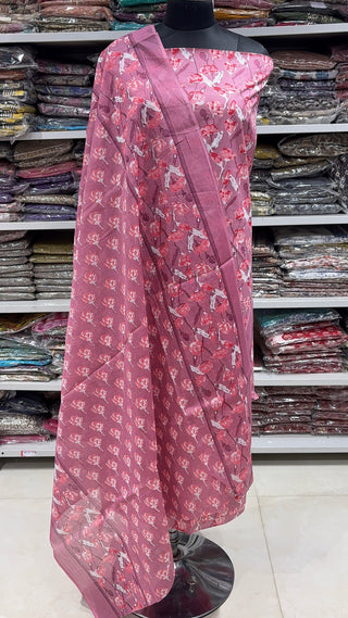 Handblock Cotton Suit Material with Cotton Dupatta