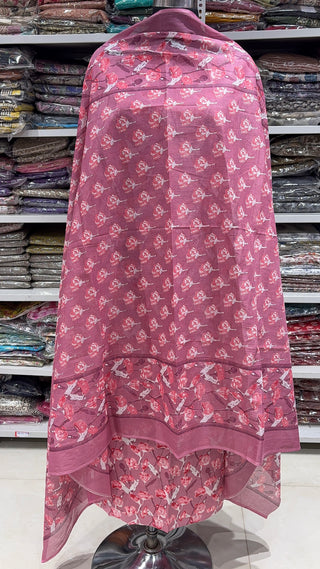 Handblock Cotton Suit Material with Cotton Dupatta