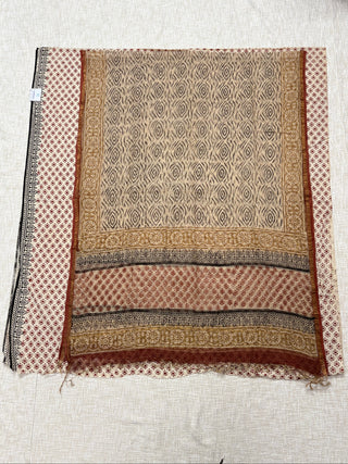 Cotton Handblock Office Wear Suit fabric with Kota Doria Dupatta