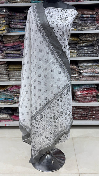 Handblock Cotton Suit Material with Cotton Dupatta