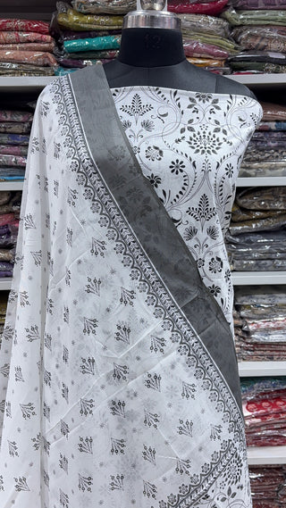 Handblock Cotton Suit Material with Cotton Dupatta