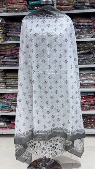 Handblock Cotton Suit Material with Cotton Dupatta
