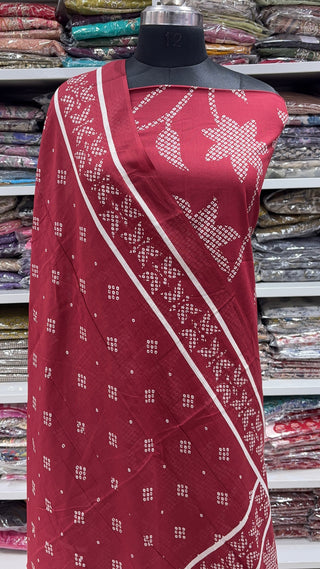 Handblock Cotton Suit Material with Cotton Dupatta