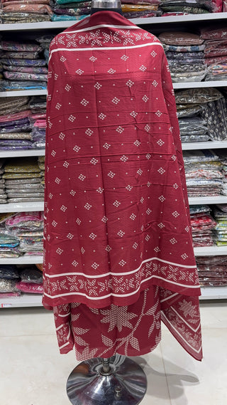 Handblock Cotton Suit Material with Cotton Dupatta
