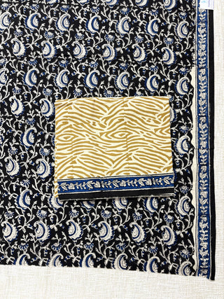 Cotton Kalamkari Handblock Office Wear Suit fabric with Kota doria Dupatta