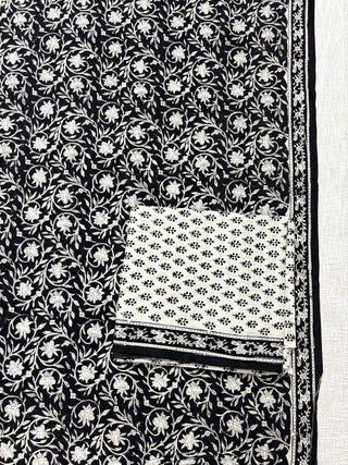 Cotton Kalamkari Handblock Office Wear Suit fabric with Kota doria Dupatta