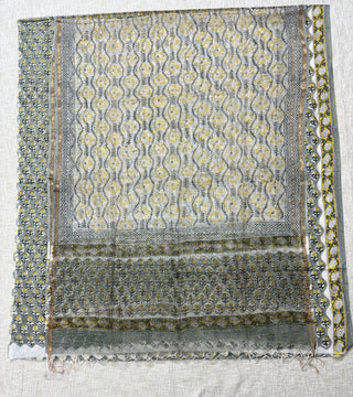 Cotton Handblock Office Wear Suit fabric with Kota Doria Dupatta